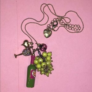Betsey Johnson picnic wine and grapes necklace